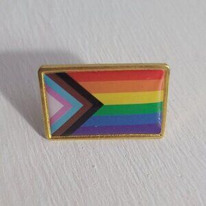 Progress Pride Gay Flag Lapel Pin Tie Tack Brooch